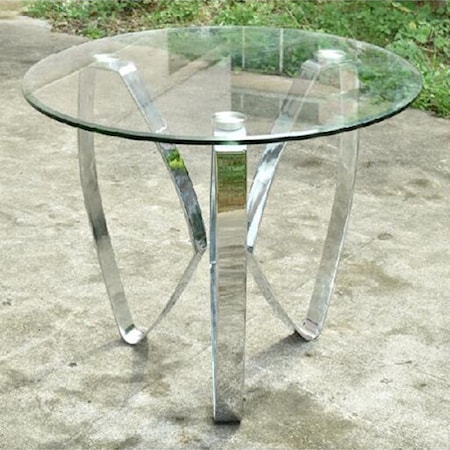 Nickel Tri Leg End Table